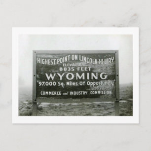 Höchster Punkt auf Lincoln Hi-Way, Wyoming Vintag Postkarte