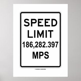 Höchstgeschwindigkeit 186 282 397 MPS (Lichtgeschw Poster