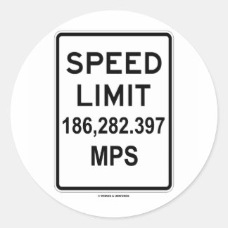 Höchstgeschwindigkeit 186 282 397 MPS (Lichtgeschw Runder Aufkleber