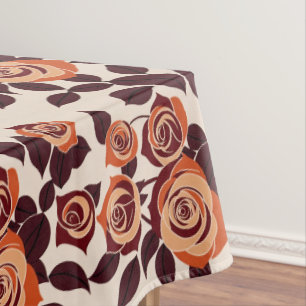 Hochstilisierte Rosen in Orangetönen Tischdecke