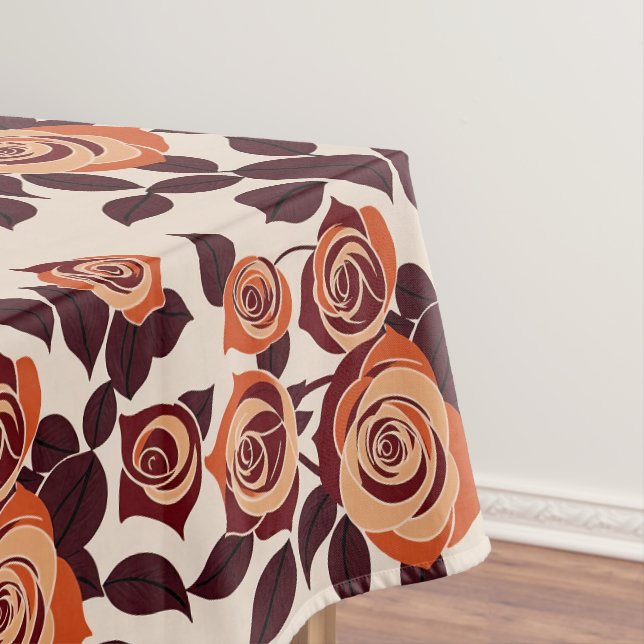 Hochstilisierte Rosen in Orangetönen Tischdecke (Beispiel)