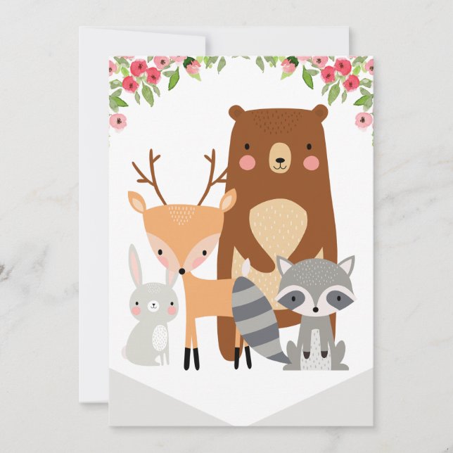 Hochstuhl 1. Geburtstagsbannerwald (rechts) Einladung (Vorderseite)