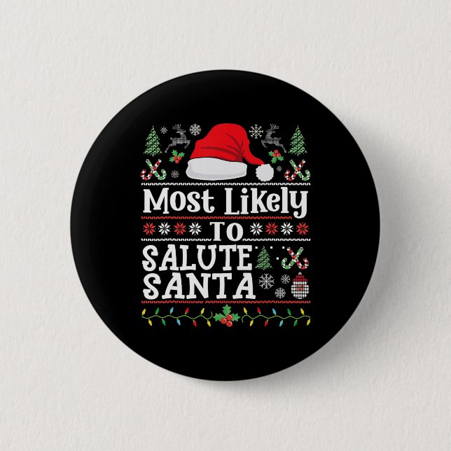 Höchstwahrscheinlich würdigen Weihnachtsmann-Solda Button (Vorderseite)