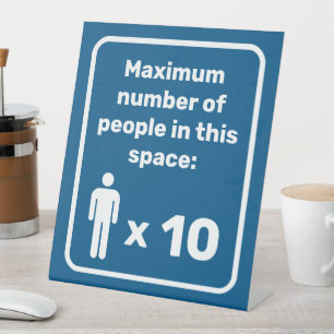 Höchstzahl der Personen Sockelschild