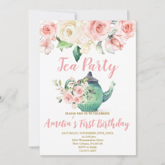Hochtee zum ersten Geburtstag, Par-Tea zum Geburts Einladung