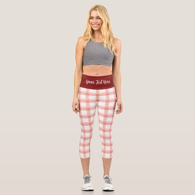 HOCHWAISTIGE CAPRI PANTS - "PEACH GINGHAM" (Vorderseite)