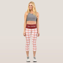 HOCHWAISTIGE CAPRI PANTS - "PEACH GINGHAM"