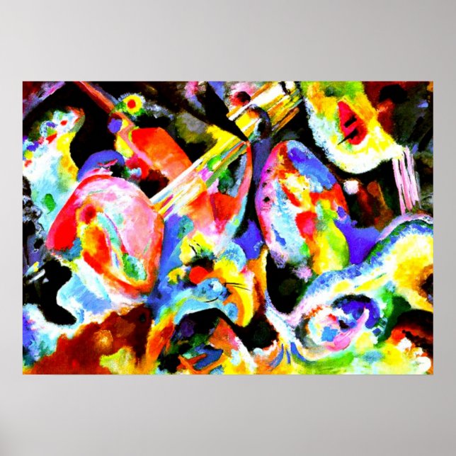 Hochwasserimprovisierung, abstrakte Kunst von Kand Poster (Vorne)