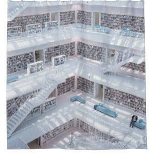HOCHWERTIGE BIBLIOTHEK DUSCHVORHANG