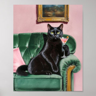 Hochwertige Black Cat Wall Art Print Poster