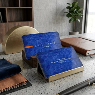 Hochwertige elegante blaue und orange Visitenkarte