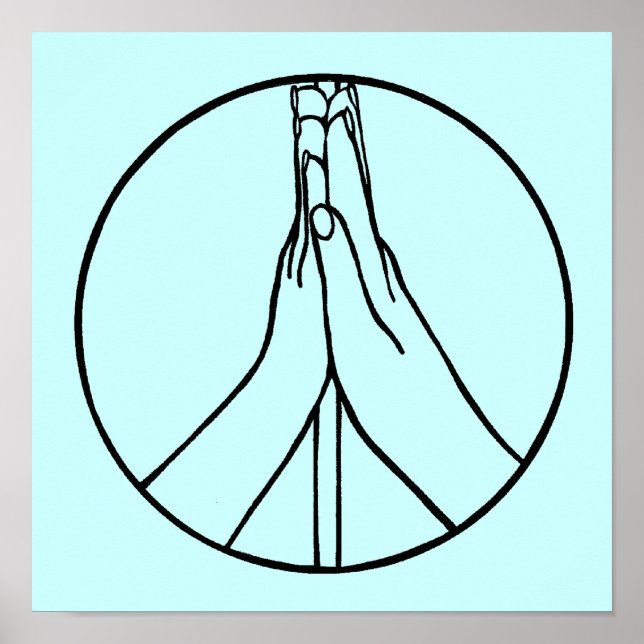 Hochwertige fünf Friedenszeichen-Handzeichen Poster (Vorne)