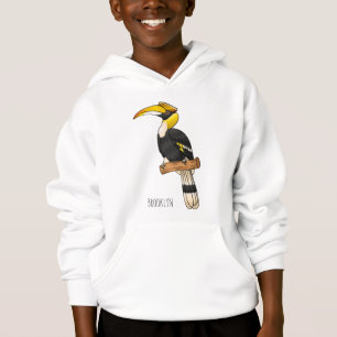 Hochwertige Hornbalg-Cartoon-Abbildung Hoodie