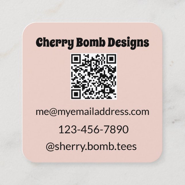 Hochwertige Visitenkarten mit QR-Code Quadratische Visitenkarte (Rückseite)