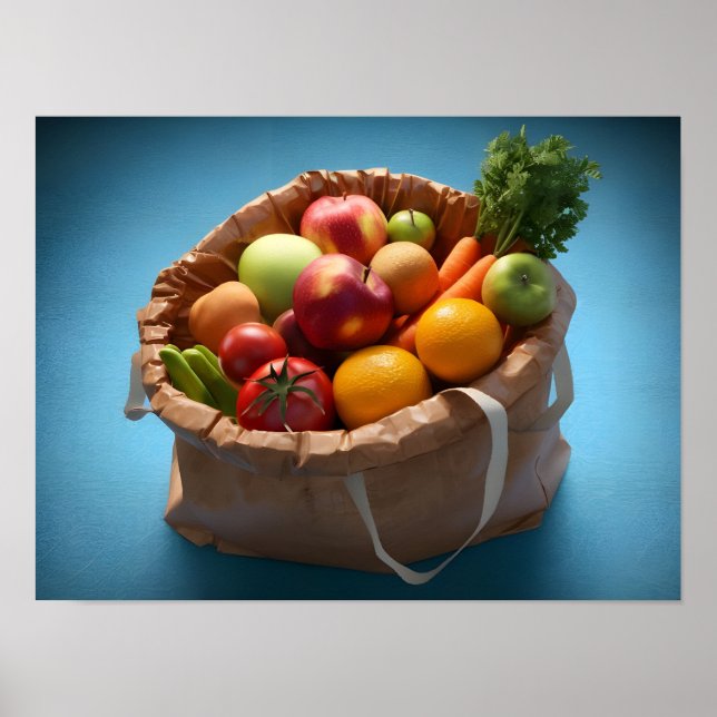 Hochwertiger 3D-Render für frische Lebensmittel Poster (Vorne)