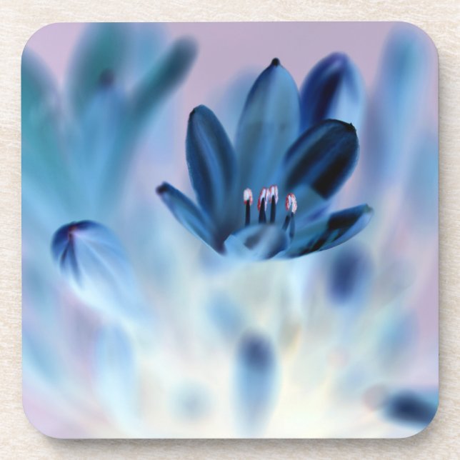 Hochwertiger Blue Blume Hard Plastic Untersetzer (Vorderseite)