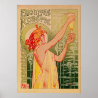 Hochwertiger französischer Jugendstil Absinth Robe