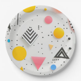 Hochwertiger Hintergrund von Formen und Streifen Pappteller