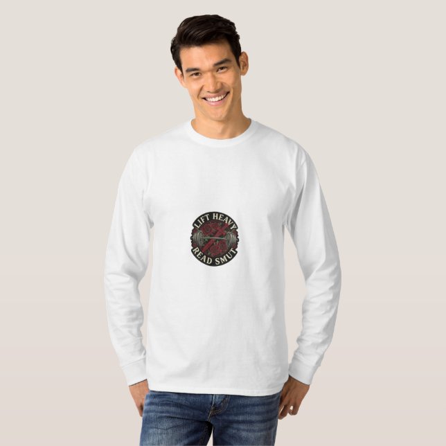 Hochwertiges besticktes Patch-Design – "Schwer heb T-Shirt (Vorne ganz)