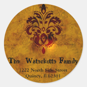 Hochwertiges Fleur Adressen-Etikett Runder Aufkleber