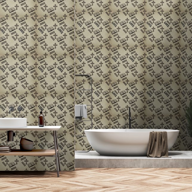 Hochwertiges Texturdesign mit Glaubensinspiration Tapete (Badezimmer)