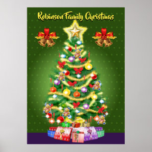 Hochwertiges Weihnachtsbaum-Poster für Großfamilie Poster