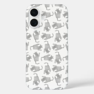Hochwinkelskizze zeichnend Katzenmotiv iPhone 16 Hülle