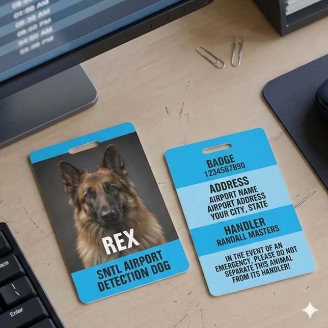 Hochwirksame blaue Erkennungsmarke für Erkennungs  Ausweis (High Impact Two-Tone Blue Detection Dog Photo ID Badge)