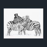 Hochzebras Postkarte<br><div class="desc">Vintage Tinte gezeichnet von Julia Frantseva</div>