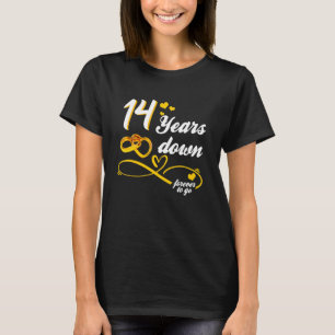 Hochzeit 14 Jahre weiter für immer Unendliche Lieb T-Shirt