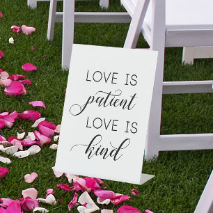 Hochzeit '1 Korinthen 13:4-8 Verse' Liebe ist freu Sockelschild