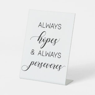 Hochzeit '1 Korinther 13' Immer hofft Sockelschild