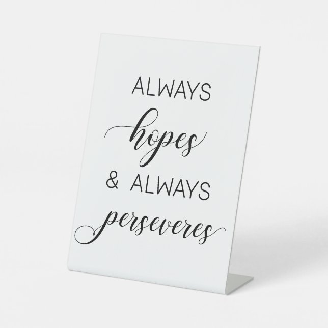 Hochzeit '1 Korinther 13' Immer hofft Sockelschild (Vorderseite)