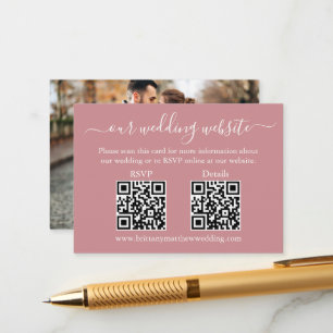 Hochzeit 2 QR UAWG Details Foto Dusty Rose Begleitkarte