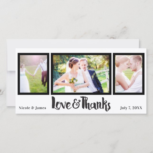 Hochzeit 3 Foto Liebe & Dankeschön-Skript Danke (Vorderseite)