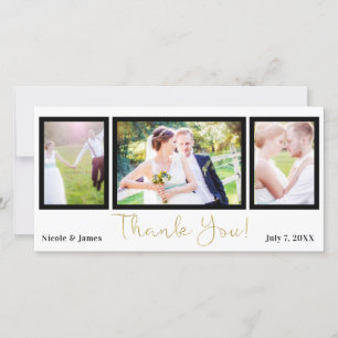 Hochzeit 3 Foto Picture Black Gold Vielen Dank Dankeskarte