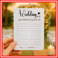 Hochzeit A-Z Brautparty Games Spaß Alphabet Game