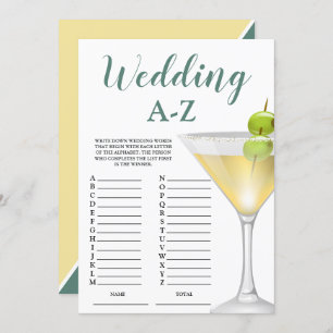 Hochzeit A-Z Elegantes Brautparty Einladung
