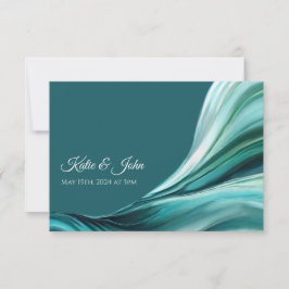 Hochzeit Abstrakt - Smaragdgrün - RSVP Karte