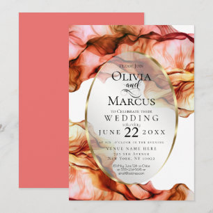 HOCHZEIT   Abstrakte Herbstfarben 3 Einladung