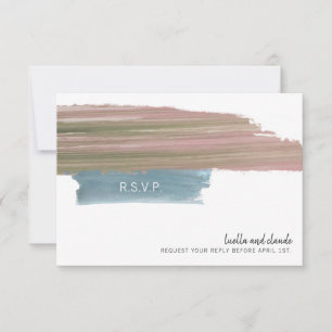 Hochzeit abstrakter Pinselstriche RSVP Karte