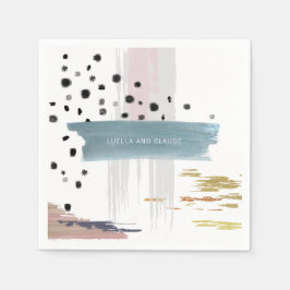 Hochzeit abstrakter Pinselstriche Serviette