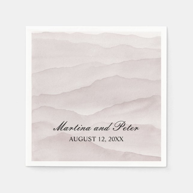 Hochzeit abstrakter staubiger Rose Serviette (Vorderseite)