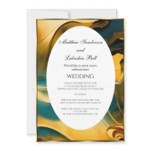 Hochzeit Abstraktes aquamarines Gold Elegante Mode