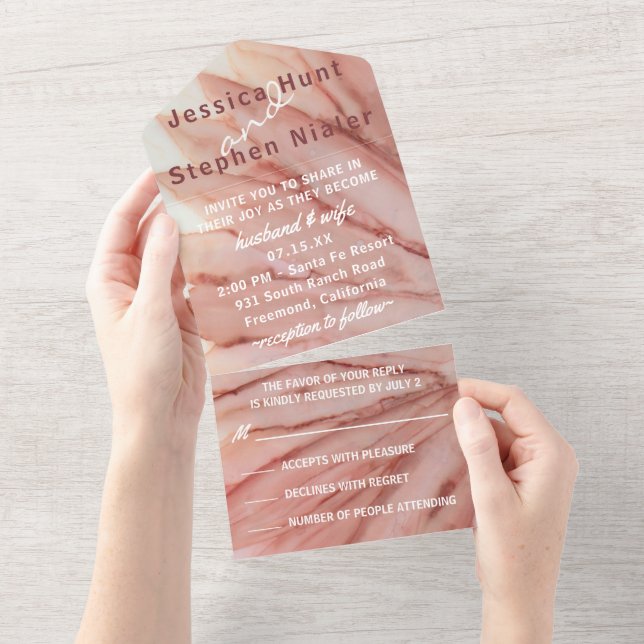 Hochzeit Alle N eine Einladung Hübsch in Rosa (Abreißen)