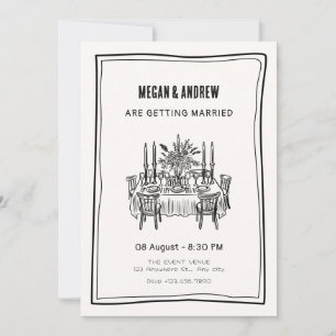 Hochzeit am Abendessen Einladung