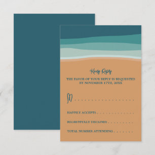 Hochzeit am abstrakten Ozean RSVP Karte