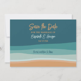 Hochzeit am abstrakten Ozean Save The Date