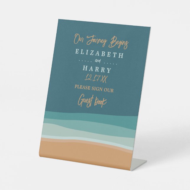 Hochzeit am abstrakten Ozean Sockelschild (Vorderseite)