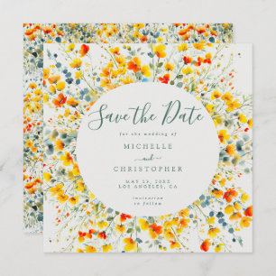 Hochzeit am hellen Blumenplatz Save The Date